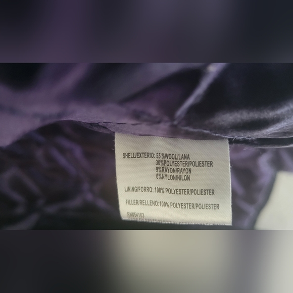 Calvin Klein Double Breasted Hooded Woolblend Peacoat With Purple Lining size 6 - Picture 8 of 16